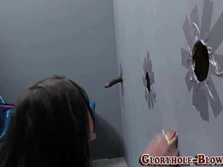 slut takes gloryhole deepthroat anal cum mouth