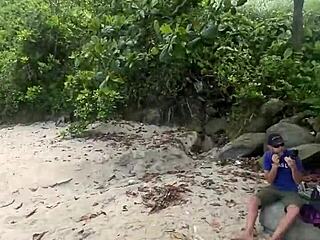 we're peludinhas fucking wild on beach!