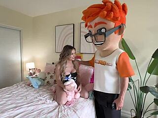 Aspen Woods Blows Punishes Stepbro Peeping Cums Tits