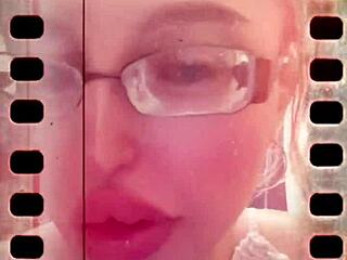 tongue out yawnin huge saliva fetish glasses drool