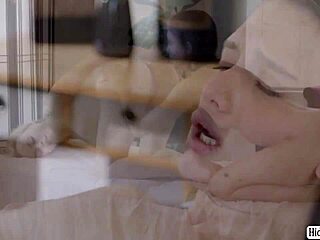 the teen grinds her pussy on her lover's face during hot licking session