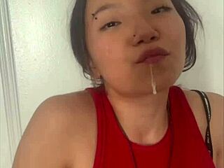 petite japanese teen asia lee gags on huge cock deepthroat facefuck 4k