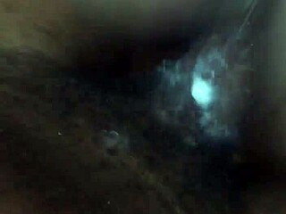 Watch amateur ebony babe's creamy pussy after doggystyle creampie quickie