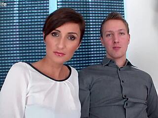 Short haired milf Gabrielle Gucci rides huge bbc cowgirl facial cumshot dtw2731