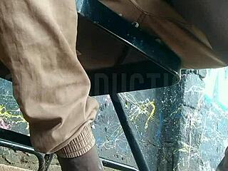 upskirt tease turns to public makeout with submissive african teen slut park flashing