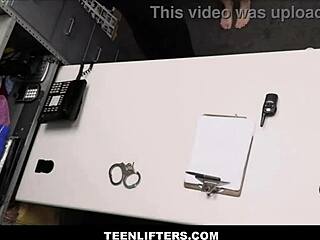 Tiny teen stepdaughter caught shoplifting stripped by stepdad officer