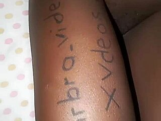 Shaved Ebony Beauty Verifies Her Smooth Hairless Pussy