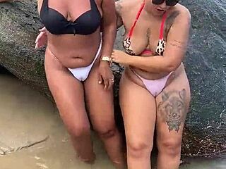 we're peludinhas fucking wild on beach!