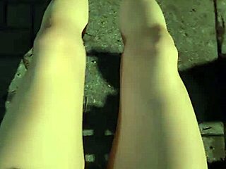 Shemale Ting Xuan Plugs Ass Outdoors in Panties