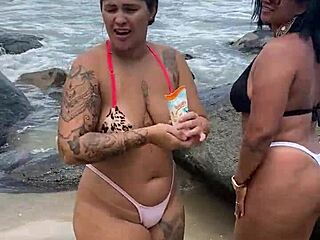 we're peludinhas fucking wild on beach!