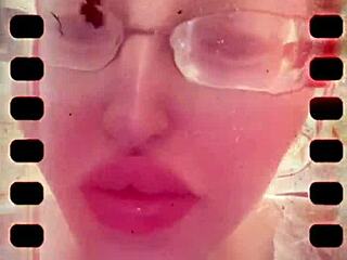 tongue out yawnin huge saliva fetish glasses drool