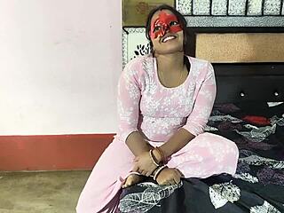 Young stepsister endures brutal double penetration anal pounding with hindi moans