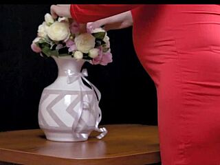 Marval's Pregnant Wife Loreen Red Cheats In Red Dress With Vali Savage's Creampie