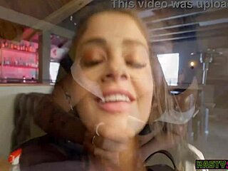 Nastysis Ryan Reid gags on huge cock deepthroat in family restaurant chaos