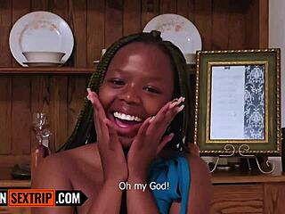 Ebony Teen Pussy Stretched Wide by Tourist Cock!