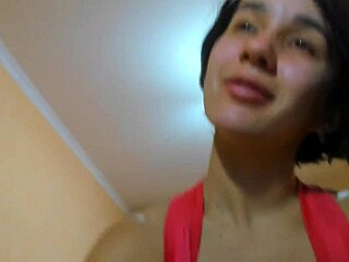 Oiled big tits pussy tease slow strip masturbation show.