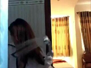 Ha Yen chokes on cock in bathroom bent over doggystyle with VIP