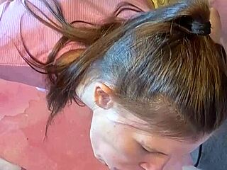 Gloryhole Blowjob Through Walls! Homemade Facial Cumshot on Tanned Skinny Neighbor Girl