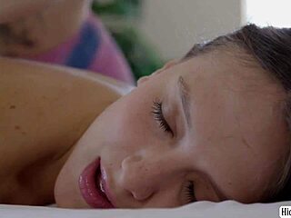 the teen grinds her pussy on her lover's face during hot licking session