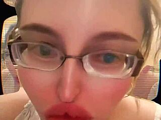 tongue out yawnin huge saliva fetish glasses drool