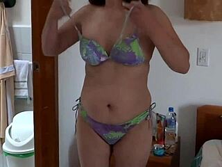 beach excitement leads to stepmom's hairy pussy masturbation big cumshot voyeur