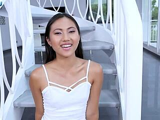 May Thai gobbles big cock with small tits out