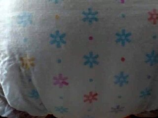 Japanese cutie messes her diaper wild