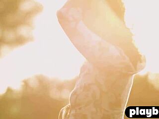 Damn! Sexy Anetta Keys flaunts her naked curves outdoors!