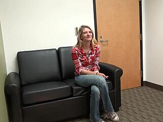 Carrie B Casting Deepthroats Chokes and Gags on Cock in Hardcore Interview