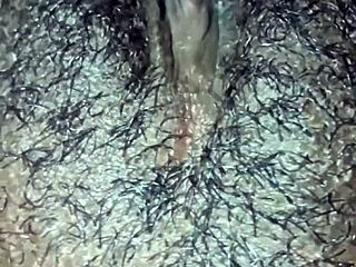 your hairy ebony pussy drips when i finger it deep