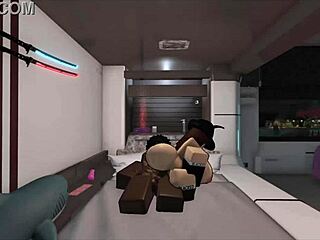 sumisa puta loves bbc pounding her big ass in roblox condo game