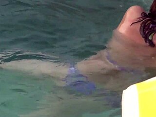 beach excitement leads to stepmom's hairy pussy masturbation big cumshot voyeur