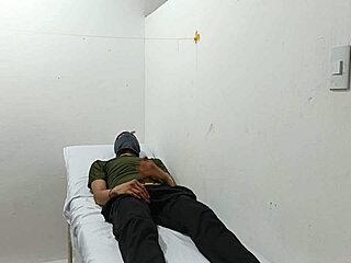 Kinky Doctor Jerks Huge Cock Office Masturbation Domination