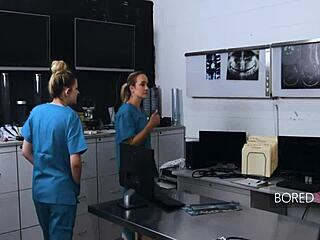 Boss lady gets sneaky stranger cock while clueless at work