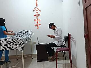 we're sneaking a wild foursome with patients right in the doctor's office homemade roleplay