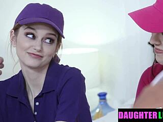 Daddies Drop Shorts Girls Stare Hungrily at Cocks