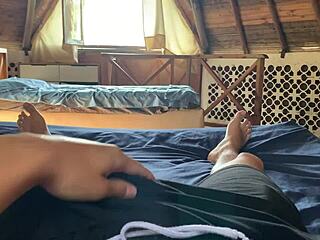 Fucking two big ass foreign cabin roommates