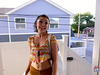 skinny brunette coed wendy sucks big cock then rims it deep