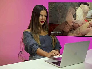 nyusha watches lesbian anal toys squirting crossdressing and reacts wild...