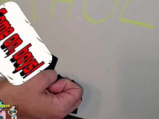 jennifer's first gloryhole adventure ends in creampie toilet blast