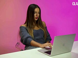 nyusha watches lesbian anal toys squirting crossdressing and reacts wild...