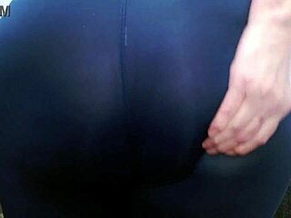 dawn shows off fat ass in tight leggings with orgasm denial