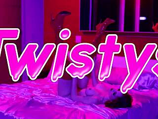 TWISTYS AUBREE VALENTINE sensually FINGERS PUSSY in LINGERIE revealing EVERY angle