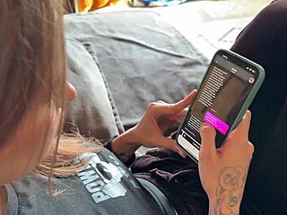 jealous wife gets aroused and cums on her own ass