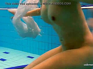 kristy, hot big boob babe dives underwater in pool?