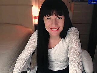 Mlady Jessy brunette milf in lingerie stockings rips clothes teases wet perky pussy nipples clit