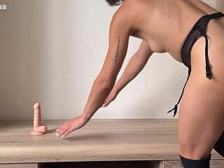 cassiemua goes naked, deepthroats dildo like a pro milf slut