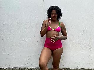 hot ebony wife flashes big ass public then jerks you off to creampie