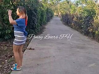 Pinay teen 18+ fucked hard outdoors by road scandal