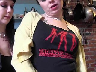 brunette goth girls finger lick and toy each others kinky pussies